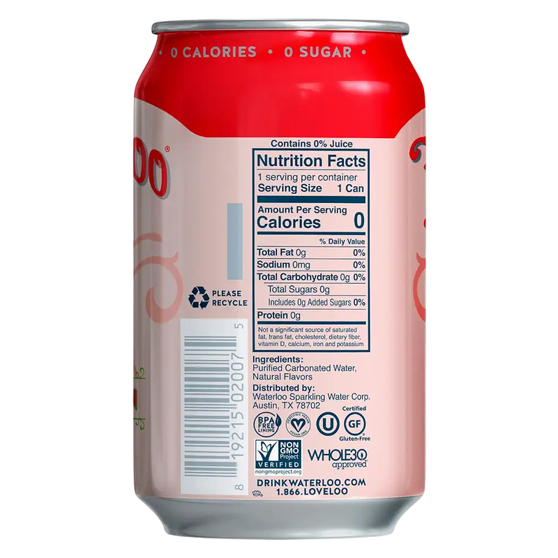Waterloo Watermelon Sparkling Water 12pk 12oz Bottles