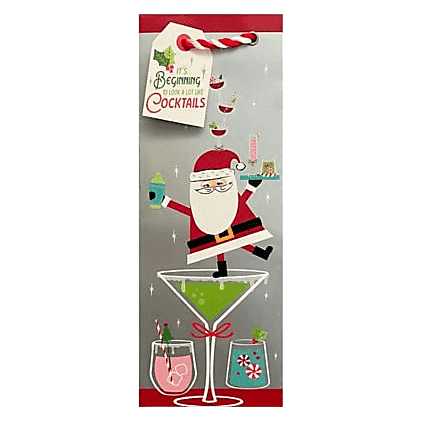 The Gift Wrap Company Santa's Got The Spirit Bottle Bag