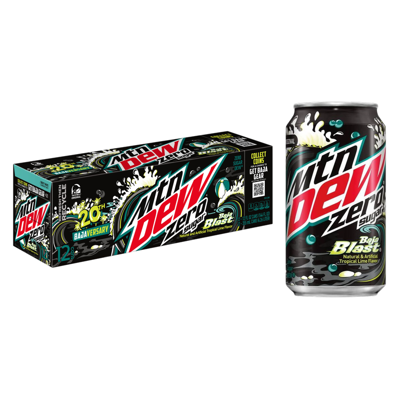 Mountain Dew Zero Sugar Baja Blast 12pk 12oz Can