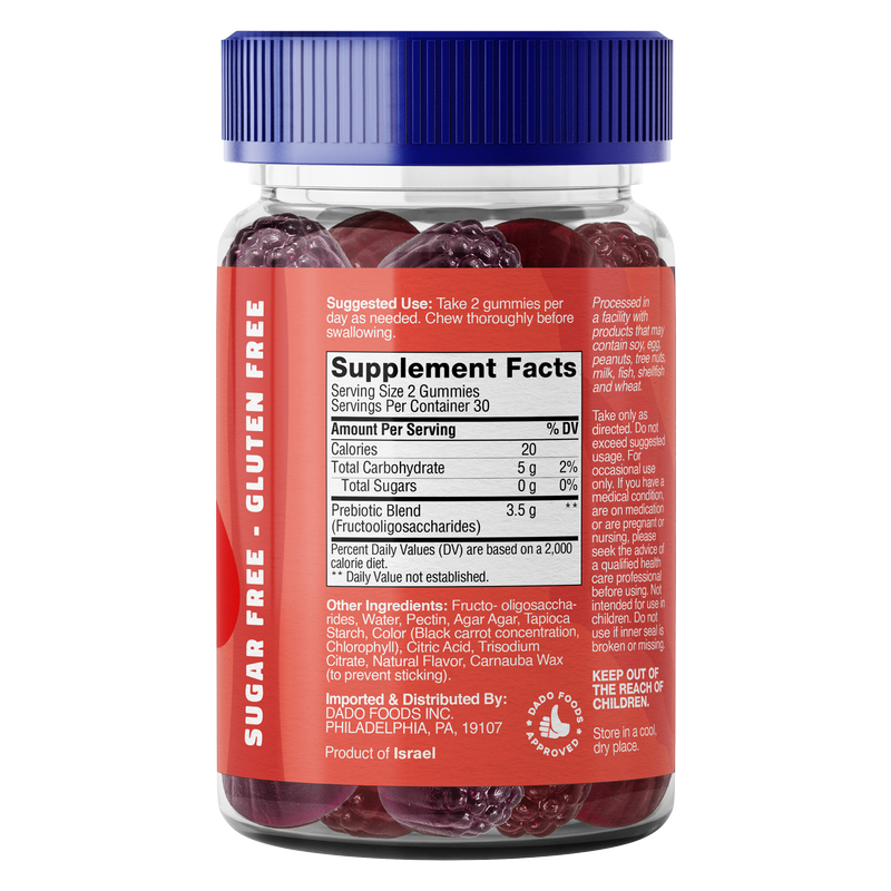Yums Vitamins Sugar Free Prebiotic Gummies 60ct