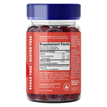 Yums Vitamins Sugar Free Prebiotic Gummies 60ct
