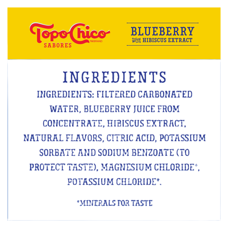 Topo Chico Sabores Blueberry with Hibiscus Extract Flavored Sparkling Water 8pk 12oz Can