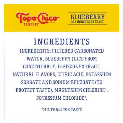Topo Chico Sabores Blueberry with Hibiscus Extract Flavored Sparkling Water 8pk 12oz Can
