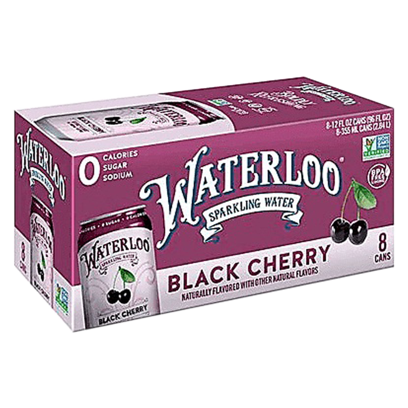 Waterloo Black Cherry Sparkling Water 8pk 12oz – BevMo! Washington