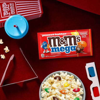 M&M's Mega Peanut Butter Chocolate Candy, 2.83oz
