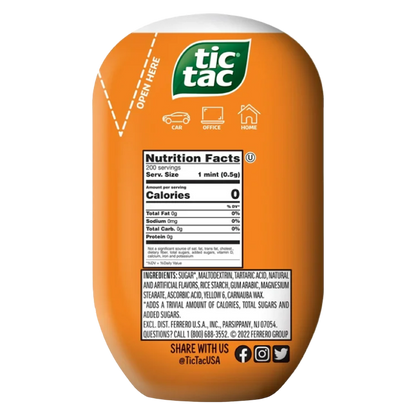 Tic Tac Orange Breath Fresheners, 3.4oz