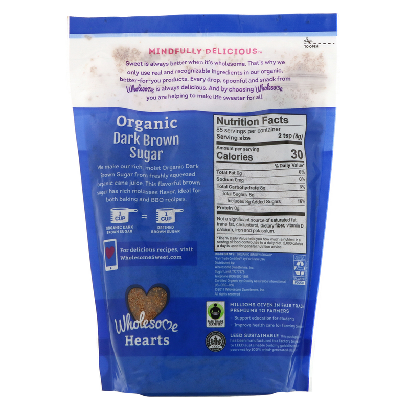 Wholesome Organic Dark Brown Sugar 24oz