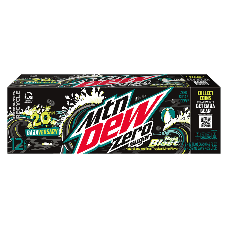 Mountain Dew Zero Sugar Baja Blast 12pk 12oz Can