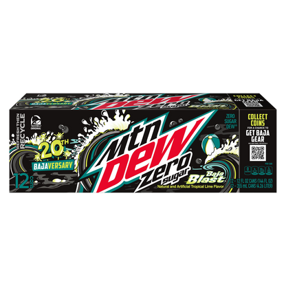 Mountain Dew Zero Sugar Baja Blast 12pk 12oz Can