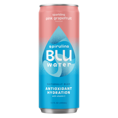 BLUwater Pink Grapefruit ZERO Sugar Sparkling Spirulina Beverage