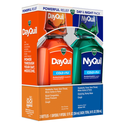 Vicks DayQuil NyQuil Combo Pack Cold & Flu Original 12oz