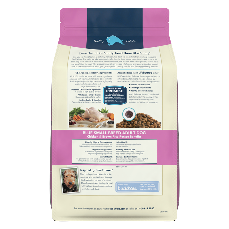 Blue Buffalo Adult Small Breed Chicken and Brown Rice Dry Dog Food 5lb