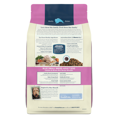 Blue Buffalo Adult Small Breed Chicken and Brown Rice Dry Dog Food 5lb