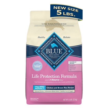 Blue Buffalo Adult Small Breed Chicken and Brown Rice Dry Dog Food 5lb