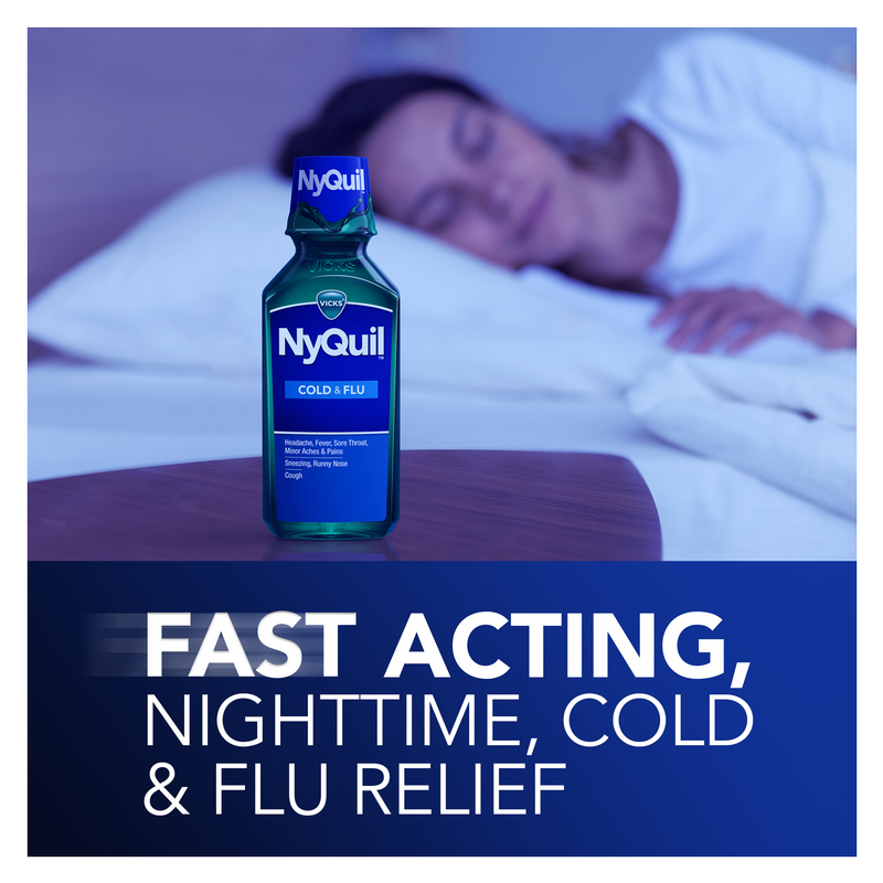 Vicks NyQuil Cold & Flu Nighttime Relief Original Liquid 12oz