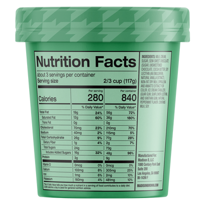 Madison Brown Mint Chocolate Chip Ice Cream 16oz