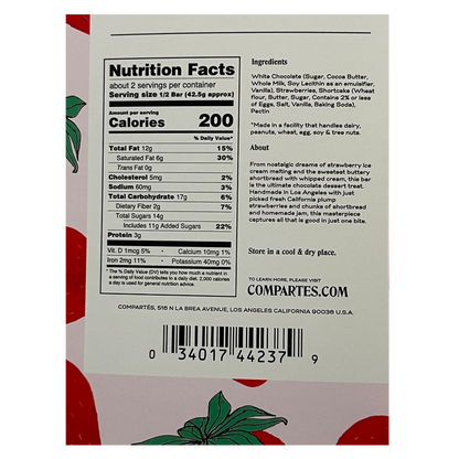 Compartés Strawberry Shortcake Chocolate Bar 3oz
