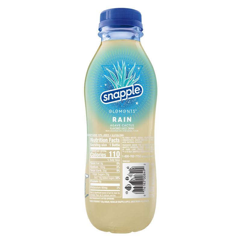 what type of cactus can you drink water from Snapple Elements Rain Agave Cactus 16oz – BevMo! Washington