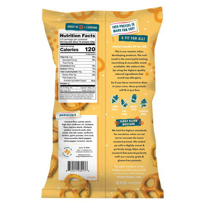FitJoy Tangy Dijon Mustard Grain Free Pretzel Twists 4.5oz