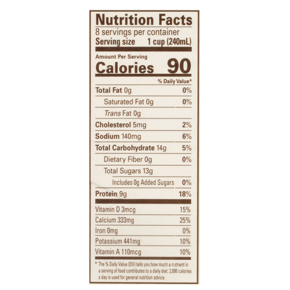 Organic Valley Fat Free Milk 1/2 Gallon CA
