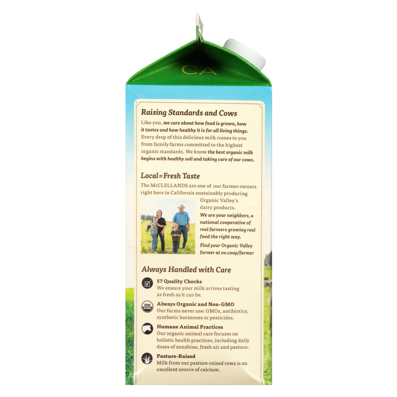 Organic Valley Fat Free Milk 1/2 Gallon CA